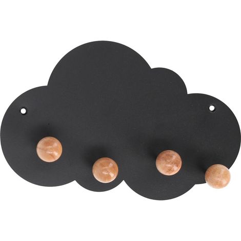 Appendino metallo nero nuvola 3 posti cm 23x4x14 (1/2)