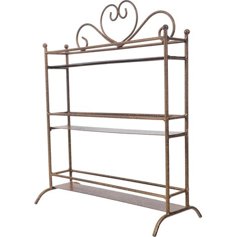 Étagère de Rangement Multifonction en Fer 3 Niveaux 33x27x11,7 Cm pour Maquillage et Parfums, Organiseur de Comptoir Salle de Bain, la Cuisine et Chambre, Plateau Robuste'-'-