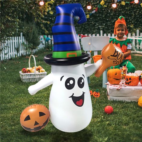 Décoration extérieure gonflable d Halloween, gobelet de bonhomme de neige pour cour, décoration d Halloween, ornement de jardin, maison, fête d horreur intérieure, pelouse de cour (1/4)