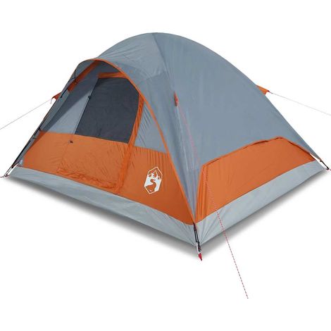 vidaXL Tienda familiar con cúpula para 6 personas impermeable naranja (1/2)