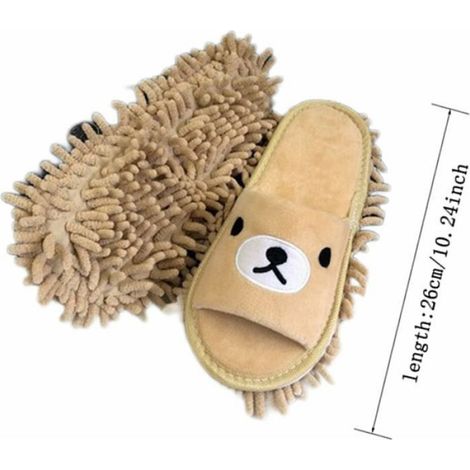 Chaussons Nettoyage Sol - Microfibre - Pour Salle De Bain Cuisine Bureau - Réutilisables Lavables En Machine - Lot De 2 (1/4)