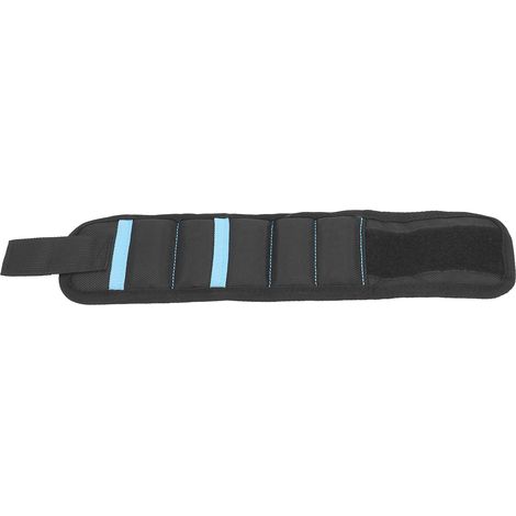 Bracelet magnétique à 5 compartiments avec 20 aimants puissants, porte-outils, ceinture de rangement noire pour vis et embouts de clous (1/5)