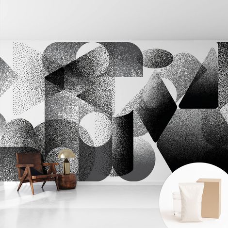 Fototapete - Tapete Vliestapete mit Kleber - Wandtapete Moderne Wandbild Schlafzimmer Wohnzimmer Geometrische Formen 416x254 cm (1/5)