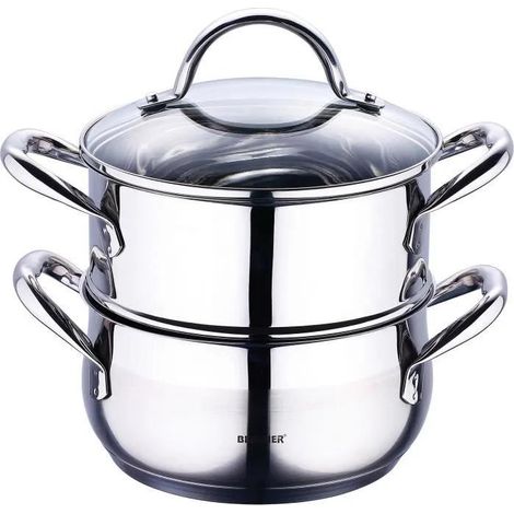 Bergner Dampfgarer 2,2 Liter Edelstahl Silber