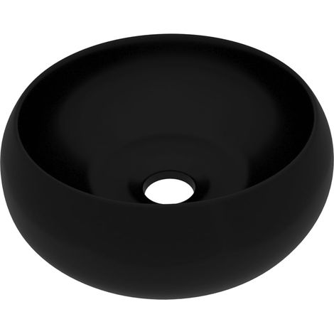 Lavabo da bagno rotondo di lusso diametro 40 cm ceramica nera opaca 020002750