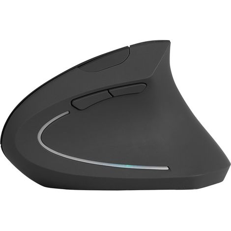 Souris Ergonomique Verticale Sans Fil pour Jeu PC, 1600DPI, Connexion 2.4GHz, Noir - Idéale pour Ordinateur Portable