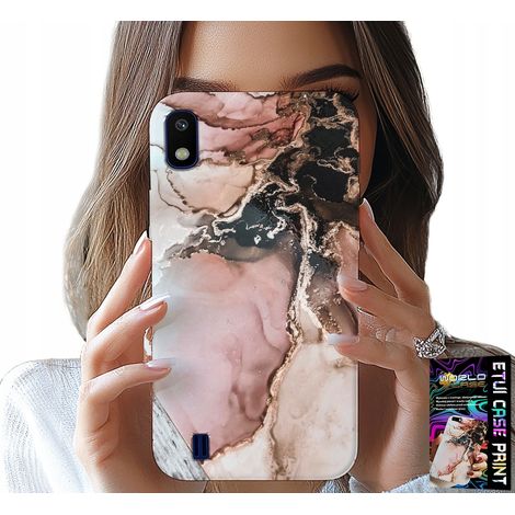 Custodia per Samsung A10 - eleganti motivi effetto marmo alla moda + vetro (1/5)