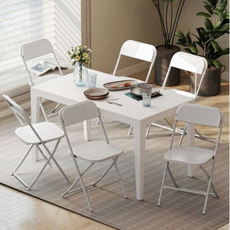 Sillas plegables 6 unidades de plástico y acero OKMYHOME (1/5)