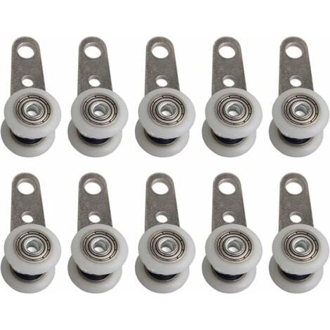 Juego de 10 ruedas para ventanales o puertas correderas - Metal y plástico - 4,5 x 1,9 cm (1/5)