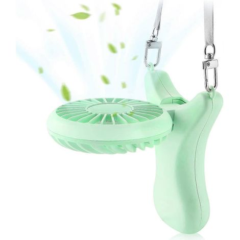 Mini ventilateur portable collier, rotation à 90°, petit ventilateur pliable USB, silencieux, portable, à piles