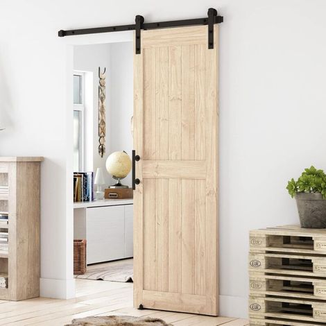 Rosvola 6FT/183cm Ferrures de Porte Coulissantes , Système de porte coulissante - Rail de roulement - Rail de suspension complet (1/5)