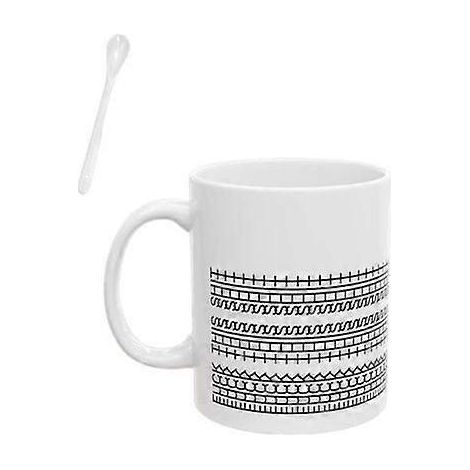 Mug à message caché, compatible micro-ondes, avec poignée ergonomique et en céramique robuste, idéal pour l'eau, le lait, le thé, en appartement, en camping, etc. (1/5)