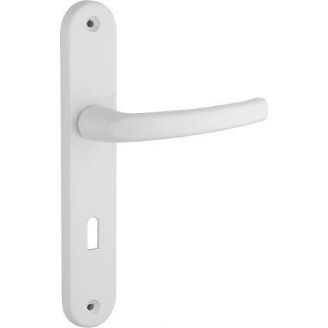 Thirard – Poignée de porte Sultane – Zamak fondu blanc – Entr'axe 195mm – Épaisseur de porte 50mm max – Carré 7mm