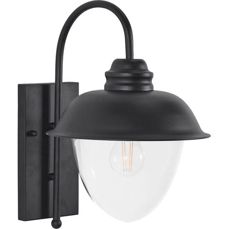 Lámpara de pared de exterior moderna aplique metal hierro vidrio negro mate Banka (1/5)
