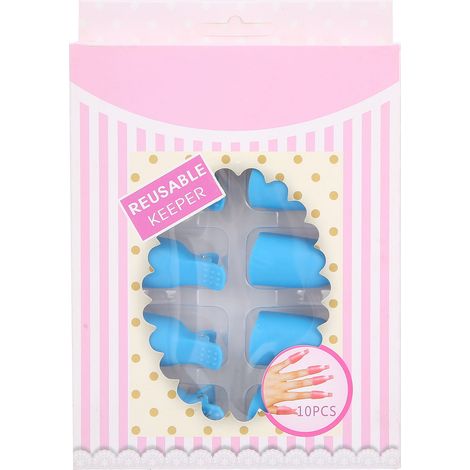 10 pinces de retrait vernis semi-permanent UV, capuchons trempage ongles outils art maison salon bleu (1/5)