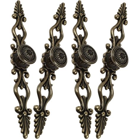 Poignée allongée de style vintage, lot 4, en alliage zinc avec (1/5)