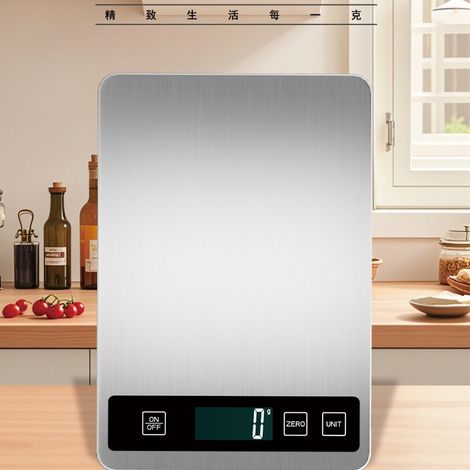 Elektronische Küchenwaage aus Edelstahl, 10 kg, ideal zum Kochen und Backen.