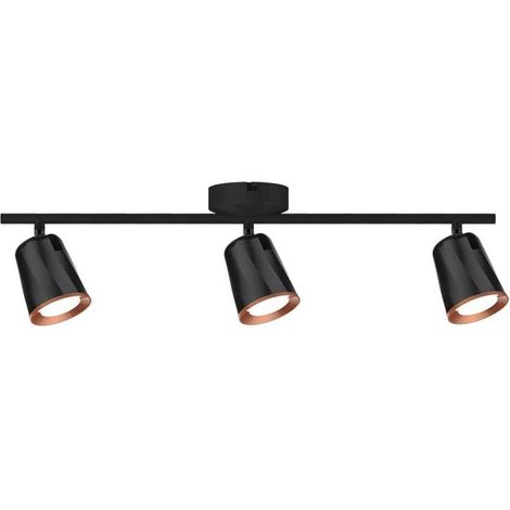 V-TAC Faretto LED da Muro Triplo 18W con Testa Orientabile Colore Nero Bianco Caldo IP20