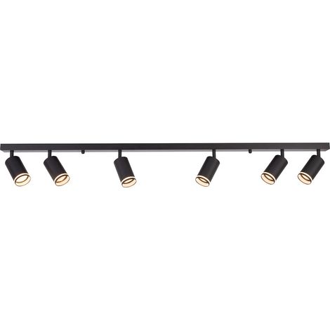 Lámpara de techo moderna, tira negra, focos móviles, 6xGU10 10W TUBO Milagro (1/5)
