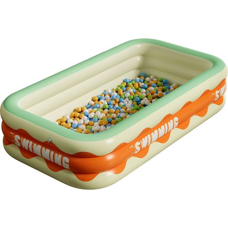 Kinderpool, Aufblasbarer quadratischer Pool, Aufblasbarer Planschbecken, Planschbecken, Quadratisches Planschbecken, Aufblasbarer Kinderpool, Wasserpool für Kinder Innen und Außen (1/5)