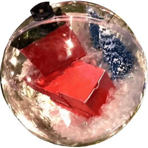 Mini Express Weihnachtsschmuckbox (8 cm) mit bunten Bändern, PVC, lustige kleine Päckchen, Ornamente für Weihnachts- und Halloween-Dekorationen, Modell 4 (1/5)