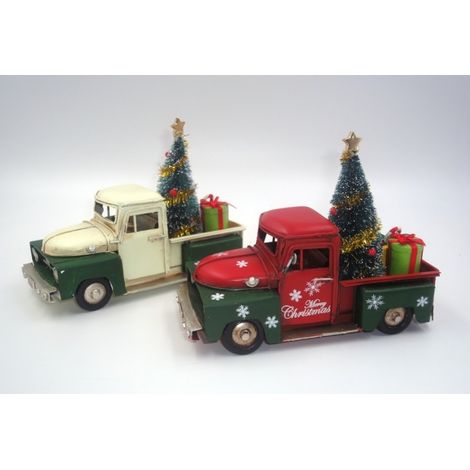 Furgone Decorativo Natalizio Natale in Latta con Luci 27 cm 2 Colori (1/2)