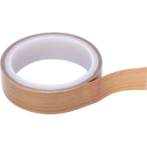 Ruban PTFE haute température 0.18mm, isolation thermique pour emballage et scellage, rouleau 25mm x 10m résistant à la chaleur.