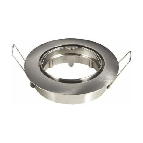 Supporto orientabile per faretti a led GU10 ad incasso tondo cromo per cartongesso cromato (1/4)