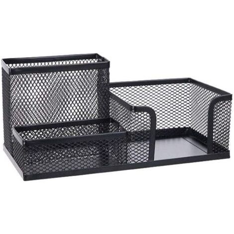 Bouchon de stylo à trois grille en maille, porte-stylo de rangement de papeterie en fer forgé, décoration de bureau de bureau, finition de bureau à domicile, boîte de rangement à distance