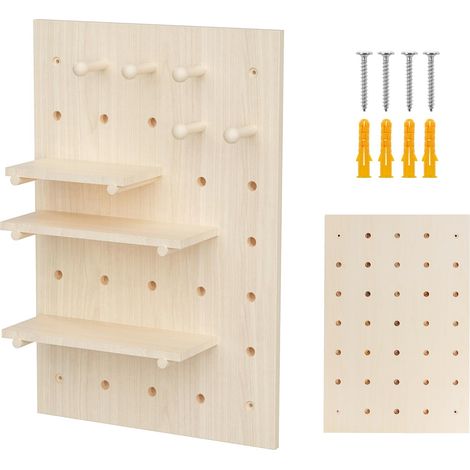 Organisateur mural moderne en bois clair 40x60 cm – Installation murale simple – Charge maximale 20 kg – Trois étagères ajustables – Maclean