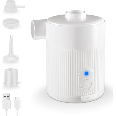Pompe À Air Rechargeable Portable – 5000 Pa, 450 L/Min, 4 Buses, pour Matelas Gonflable, Bateau, Camping, Piscine, Sac Vide (1/5)