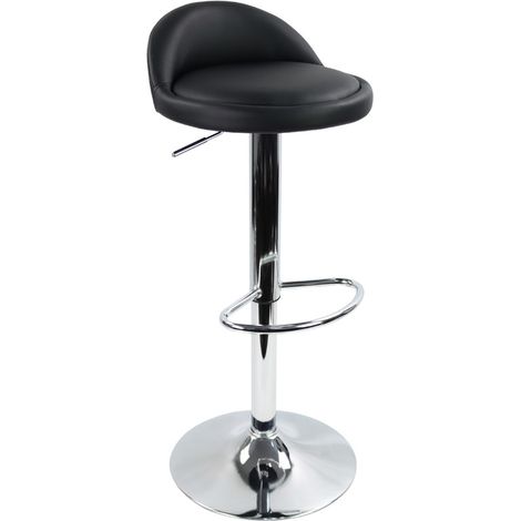 Tabouret de bar réglable en hauteur et rotatif – Cuir synthétique noir – Assise 37cm – Capacité 135kg – Poids 5,8kg – Kktoner