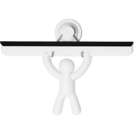 Squeegee. Raclette de douche Buddy, coloris blanc, dimension 26.7x15.9x5.1cm