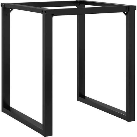 Gambe per tavolo da pranzo con telaio a O 60 x 60 x 73 cm facile installazione stile industriale in acciaio nero 020047226