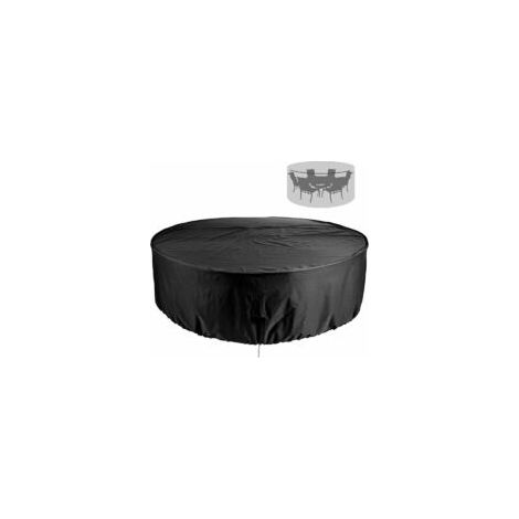 Housse de jardin ronde Housse de protection Table de jardin ronde Housse de table de jardin Étanche et coupe-vent 210D Oxford Table de jardin ronde 12075cm- Crezuo (1/4)