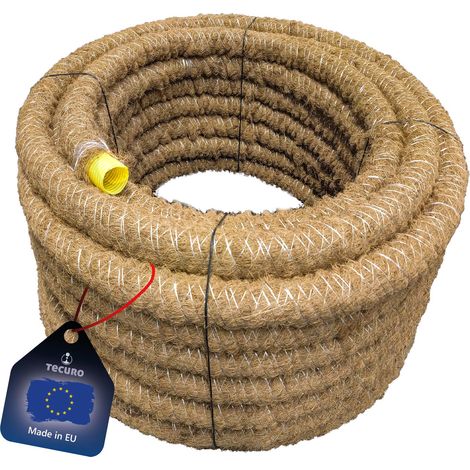 tecuro Drainagerohr 10 Meter - DN80, flexibel, gewellt und geschlitzt, mit Kokosumflechtung, PVC-U, DIN 1187 (1/5)