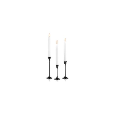 Lot de 3 bougeoirs coniques en métal – Finition noir mat – Décoration élégante (1/4)
