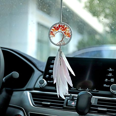 Attrape-rêves Arbre de Vie, Pendentif Rétroviseur Voiture, Décoration Plume, Carillon Éolien, Accessoires de Décoration à Suspendre pour la Maison (1/5)