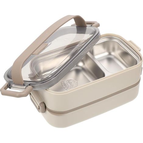 Boîte à lunch Bento SHINEOFI double paroi en acier inoxydable (1/5)