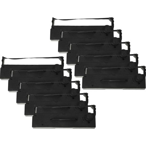 vhbw 10x Ribbon Cartridge compatible with Epson TM-U 295 Dot Matrix, Receipt Printer - Black Ink Ribbon