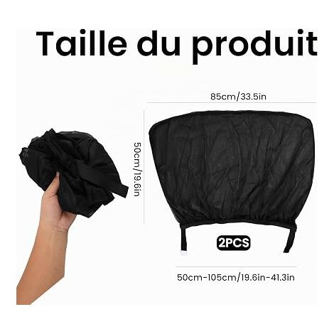 Universal Baby Car Sun Shades, Respirant et extensible Mesh, Anti-Mosquito, Fenêtres arrière pour les enfants et les animaux (1/4)