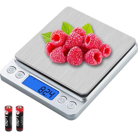 Balance de cuisine numérique,0.01g Échelle de Gram,Cuisine alimentaire Poids Grammes et OZ avec Écran LCD,Balance à café digitale pour bijoux avec ,arrêt auto,tare,Acier inox (1/5)