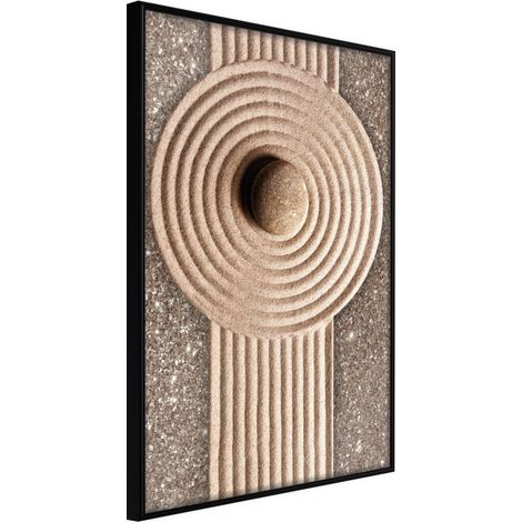Affiche Murale Encadrée "Sandy Roundabout" 21 x 30 cm Noir