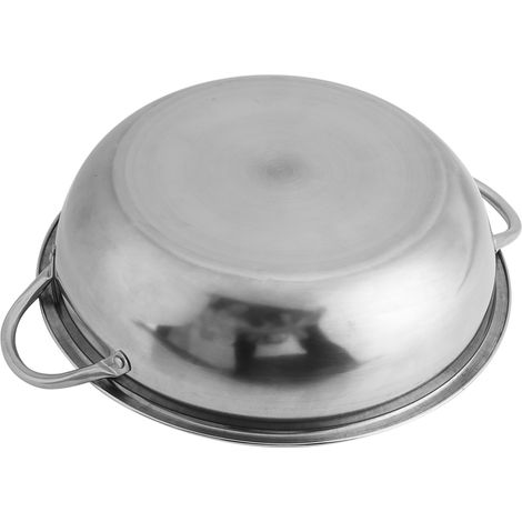 Casserole chauffante en acier inoxydable de 30 cm, compatible avec les plaques à induction, idéale pour la cuisine et la préparation de soupes. (1/5)
