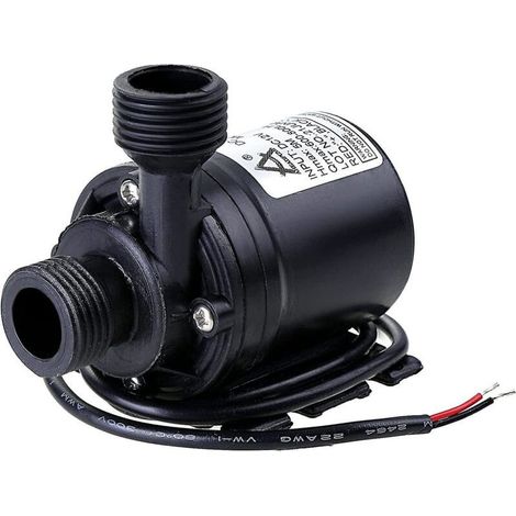 Pompe de circulation d'eau 12 V CC, débit 800 l/h, hauteur de refoulement 5 m, couleur noire, 1 pièce pour installations et usages variés (1/3)