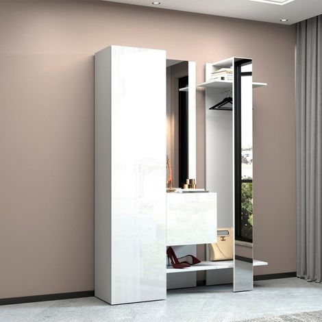 Juego de muebles para entrada armario zapatero 2 espejos Guapa (1/5)