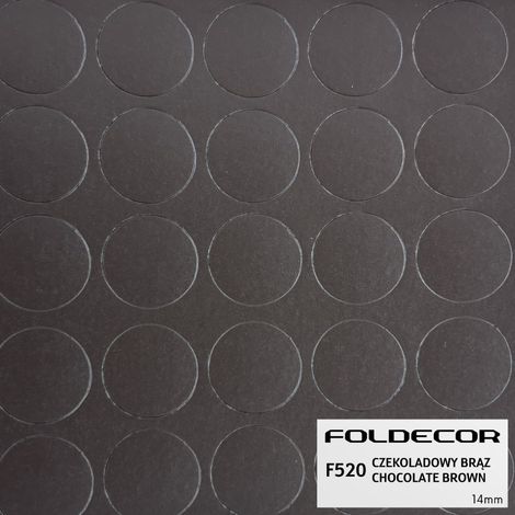 Tapa autoadhesiva de 14 mm, color marrón chocolate (hoja de 25) (1/5)