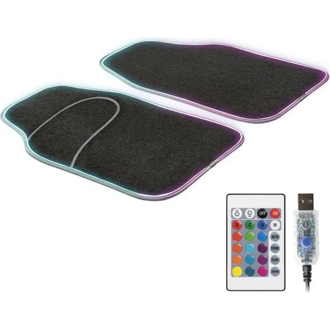 Tapis de voiture LED Ambiente avec sélection des couleurs, diverses fonctions d'éclairage et télécommande pour l'éclairage d'ambiance (1/4)