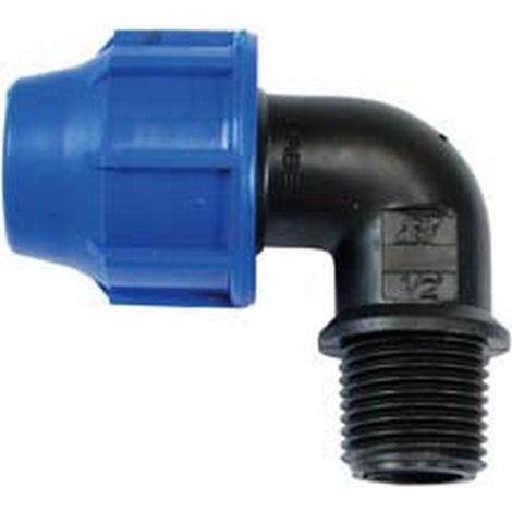 10PZ RACCORDO A COMPRESSIONE GOMITO 90° MASCHIO PN16 - ø mm.32x  M 3/4"