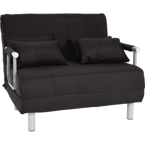Schlafsessel HHG-631, Klappsessel Schlafsofa Gästebett Relaxsessel, Liegefläche 186x97cm Stoff (270g/m²) schwarz